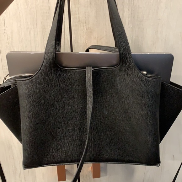 Celine small tri fold black leather hand bag ties - Picture 11 of 11